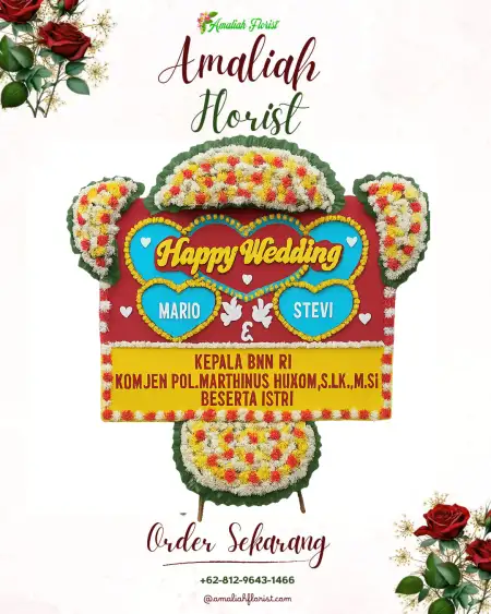 Papan Bunga Pernikahan Gebyog